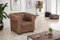Kuechen-preisbombe Chesterfield Sessel 1 Sitzer in Mikrofaser Vintage braun Couch Polstersofa Sofa