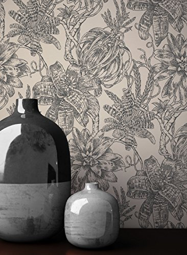 NEWROOM Papier peint floral marron feuille floral papier moderne