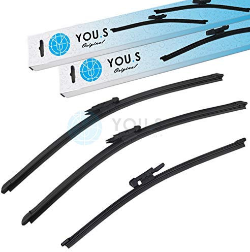 YOU.S Scheibenwischer Wischer SET VORNE + HINTEN 500 + 500 + 290 mm