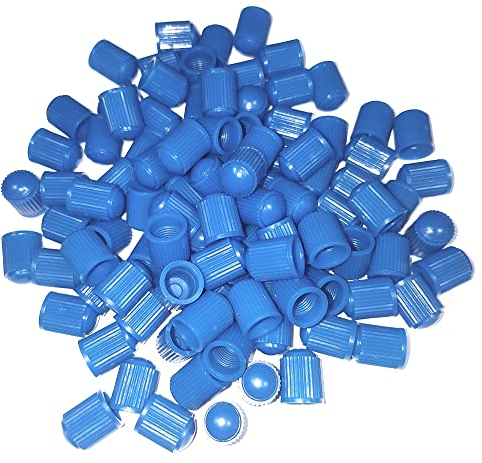 Felgenfactory 8X Stück Kunststoff Kappen Blau Ventilkappen für Auto PKW Motorrad LKW