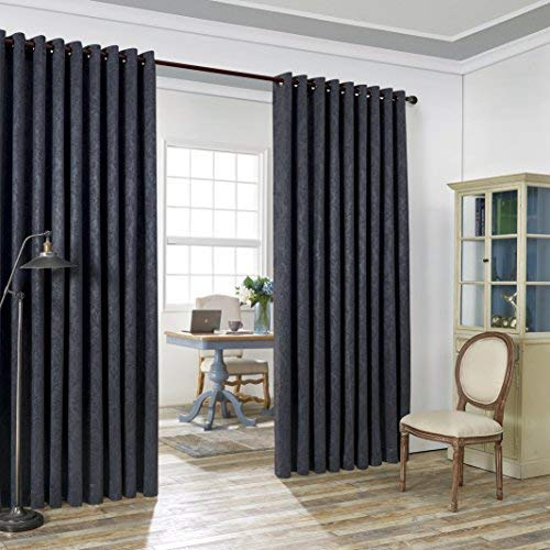 LinenZone Anthrazit Extra Breite Vorhänge für Wandtrennwand Schiebegardinen Raumteiler zum Aufhängen kommen als 2er Set Trennwände für Schlafzimmer oder als Sichtschutz verwendbar (Evelyn 108x120