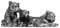 Brillibrum Design Tigerbabys Katzen-Kinder Dekofigur aus Kunststein in Silber Antik-Look Wildkatze Jungtiere Tierbabys Afrika-Deko