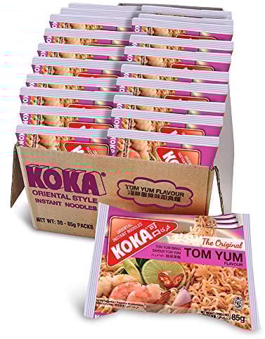 Koka Oriental Instant Noodles The Original Tom Yum Flavour (Pack of 85G X 30Pcs)