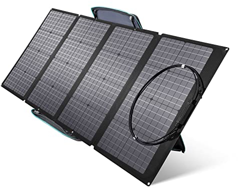 EF ECOFLOW 160 Watt Portable Solar Panel for Power Station, Foldable Solar Charger with Adjustable Kickstand, Waterproof IP67 for Outdoor Camping RV Off Grid System