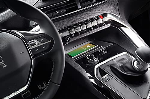INBAY 10W Handyhalterung Auto Ablagefach Induktiv/Kabellos passend für Peugeot 3008/5008 (M) - Autohalterung Zubehör Innenraum - Qi