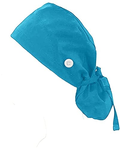 NAY Nalakey Schrubben Kappe mit Knöpfen Unisex Verstellbarer Size Bonnet Op Kappe Zahnarzt Doktor Krankenschwester Arbeit Kappe für Labor Kochmütze (B7)