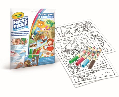 CRAYOLA - Coffret de Coloriage pour Enfants, 4 Feutres, dès 3 ans | 4 feutres, 18 pages, Votre coffret coloriage, Des feutres magiques, Vos contes féeriques d'enfance, Inclus dans ce coffret