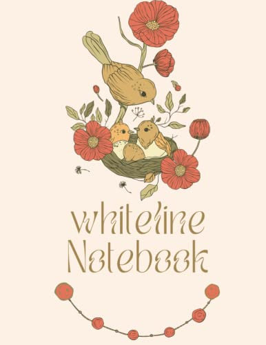 Birds Whiteline Notebook: Ultimate gift for writers and lovers of minimal | 100 pages | 8.5'' x 11''