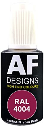 Alex Flittner Designs Stylo de retouche RAL 4004 Bordeaux VIOLET mat 20 ml Stylo de réparation acrylique peinture retouche bois métal meubles salle de bain