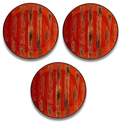 Wilmax - Assiette plate COLORBOOM - Design moderne - Set d'assiettes - porcelaine - Couleur rouge - Protégé contre le ternissement - Pour différents plats - Idée cadeau - Lot de 3 - Diamètre : 23 cm