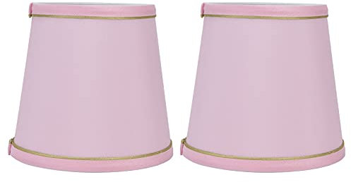 Kronleuchter-Schirme, Lampenabdeckung, Lampenschirm E14, 2er-Set, Glocken-Lampenschirme, Rosa, Uno-Anpasser für Hängelampe Tischlampe Stehlampe, Ersatz