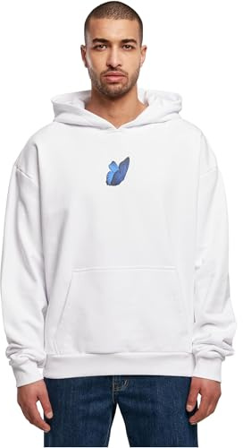 Mister Tee Upscale Unisex Kapuzenpullover Le Papillon Heavy Oversize Hoody, Unisex Hoodie mit Rückenprint, Oversize Fit, White, XS