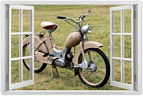 Foto Bild Poster Wandkunst Dekor 60x40cm Altes Mofa Nr. H10097M_WAPL1E