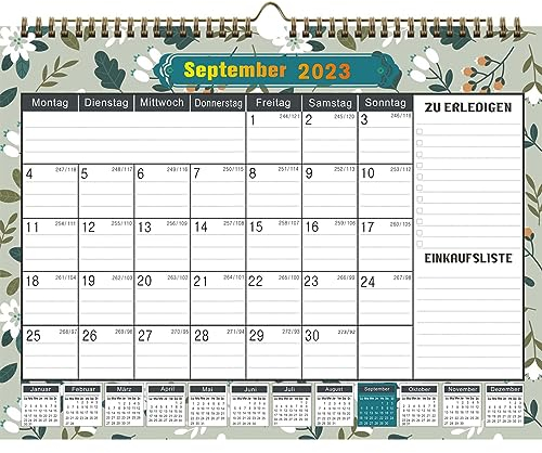 Kalender Wandkalender 2023 2024-30x40cm Großer Monatskalender Sept 2023 bis Dezember 2024 - Familienkalender 2023/24 im A3 Querformat - Jahreskalender Planung - Paarkalender (Wandkalender 2023 2024)