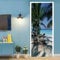 3D Beau Paysage De Bord De Mer Porte Murale Autocollant De Porte Poster Papier Peint Art Autocollant Mural Photo 90 X 200 Cm Décoration De Porte Amovible En Pvc Pour Salon, Chambre, Salle De Bain, Cu