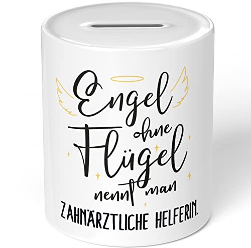 JUNIWORDS Spardose Sparbüchse, Engel ohne Flügel nennt Man Zahnärztliche Helferin (5189903)