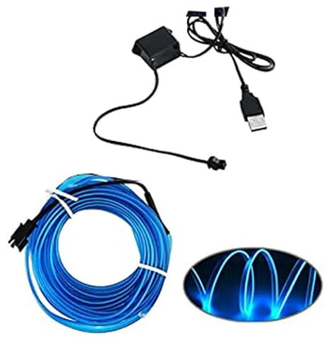 Taicols 5V Strisce LED Auto Kit per Auto Elettroluminescenza Luce, 5m LED Macchina con Porta USB, Striscia Dell'Auto Console Sedile Decorazione Del