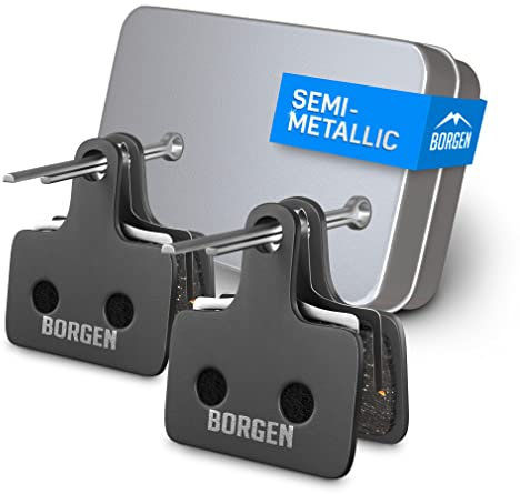 Borgen 2 Paar Bremsbeläge Fahrrad Scheibenbremse - Geeignet für Ultegra, Dura Ace, BR-RS, XTR, GRX - Semi-Metallic Kompatibel mit Shimano K03S Bremsbeläge