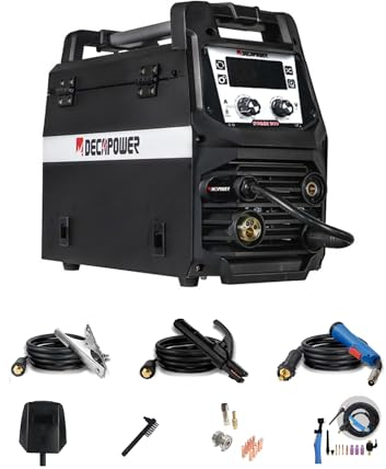 Decapower SYNMIG 200A Saldatore MIG con san gas Sinergia MMA MIG MAG FLUX LIFT TIG 4 in 1 Attrezzature di saldatura (PACK2)