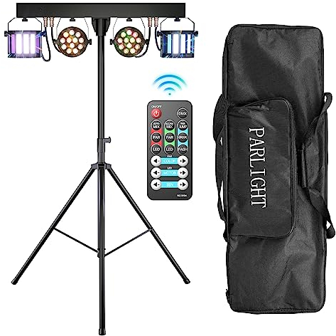 UKing 60W stage-bar-light Derby 24pcs+8pcs RGBW led par Scheinwerfer mit Fernbedienung, dj licht mit lichtstativ dmx-3/6/15CH Geeignet für KTV, Party, disco,Kirchen, Konzerte, Hochzeiten Halloween