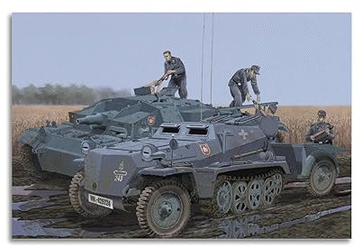 WWII Poster Loading Munition Into The Stug III, dekoratives Gemälde, Leinwandbild, 40 x 60 cm