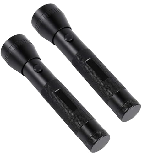 KunHe 2D Cell Battery Big Flashlights Single Mode High Lumens Aluminum Heavy Duty Large Flashlight for Home Emergency Power Outage Outdoor Activities 2 Pack
