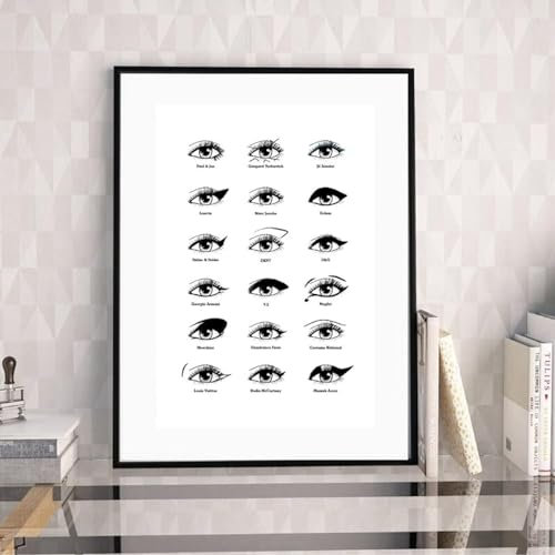 AWKFHF Make-up Mode Augenbrauen Wimpern Bilder,Leinwandbild Poster Kunstdruck Wohnzimmer Deko Schlafzimmer Bilder Wanddekoration (20X30CM,ohne Rahmen)
