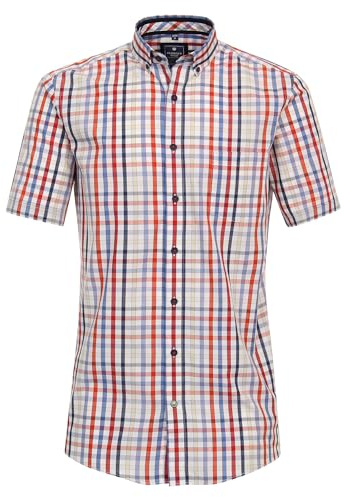 Redmond Freizeithemd Kurzarm kariert Comfort Fit 50 rot 3XL