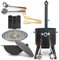 Utschak Feuerofen mit Thermometer Schornsteinverlängerung, Gusseisen Topf flacher Boden mit Deckel (22 L) Schaumlöffel, Schöpfkelle, Holzlöffel, Holzspachtel, Lagan KazanoFF, Учаг, Kazan (Set 6)