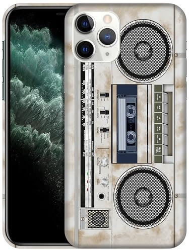 GlamCase for iPhone 11 Pro Max, iPhone 11 Pro Max Case - Vintage Radio Cassette Recorder Design Printed Slim Fit Cute Plastic Hard Snap on Designer Back Case/Cover for iPhone 11 Pro Max. Multicolor