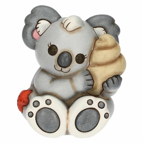 THUN, Koala Sydney con Conchiglia in Ceramica Decorata a Mano, Statuine da Collezione, Linea Mare da Amare, 7.4 x 7 x 9 cm h