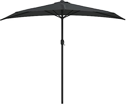 Generic Balkon-Sonnenschirm mit Alu-Mast Anthrazit 270x144 cm Halbrund,44589