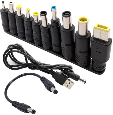 VISSQH USB auf DC 5V Stecker Kabel,10 in 1 USB A auf Hohlstecker,DC Netzteil Adapter Kabel für Router, Mini-Lüfter, Lautsprecher und weitere 5-V-Geräte