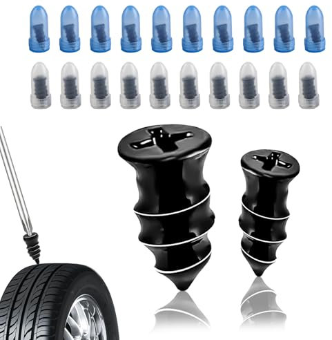 80 Pcs Clous en Caoutchouc pour Kit Reparation Pneu Voiture, Clous Pneus Voiture pour Kit Réparation Pneu, Clou en Caoutchouc pour Réparation de Pneu sous Vide de Voiture Moto Vélo, 40S + 40L