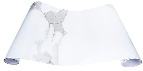 DOITOOL Linoleum Flooring Roll Marble Pattern Tile Stickers Self-Adhesive Wall Decal for Kitchen