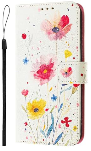 WOWUDI Cover per Huawei P20 lite/nova 3E,Custodia Flip con Cordino,[3 Slot per Schede][Kickstand] [Slot per Schede] Elegante Custodia Protettiva in Pelle Goffrata per- 11