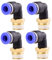 4 pezzi 6 mm 1/4” PT Raccordi pneumatici a gomito a 90° con filettatura maschio Raccordi pneumatici a sgancio rapido per tubi flessibili push-in Connessione aria compressa push-in