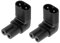 prometeo electronics Set 2 adattatore di alimentazione IEC320 ad angolo 90° C7 femmina a C8 maschio 250V 10A (2pz Curva angolare 90°)