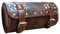 Vintage-Motorradtasche aus echtem Ziegenleder, 2-Riemen-Schnallenverschluss, braune Werkzeugtasche, Schnellverschluss, verstärkt, für Lenker, Gabeln, Leder-Fahrradtasche (Round shape brown)