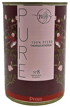 My 100% Pferd 400g Hundefutter mÿ Pure No 8 Nassfutter Barf Ergänzungsfuttermittel für Hunde ohne Konservierungsstoffe, künstliche Aromastoffe, Farbstoffe & Lockstoffe