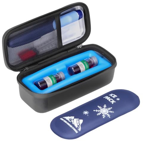 Borsa Termica per Insulina da Viaggio, Portatile per Farmaci Diabetici, Organizer per Farmaci Refrigerati con Impacchi di ghiaccio e mattoni di ghiaccio,Borsa Termica Medicinali