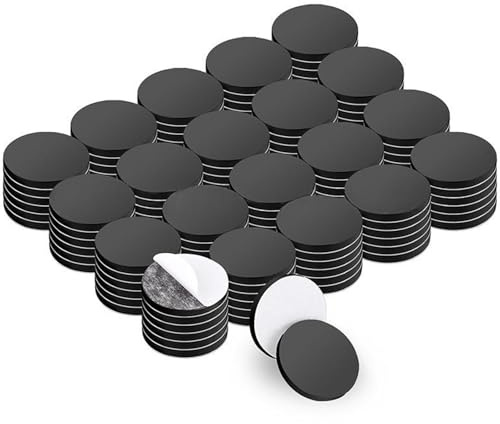 SiumPklay 100 Pcs Round Self-Adhesive Magnets, 20 x 2.5 mm Small Sticky Magnets for Crafts, Fridge, Whiteboard - Strong Magnetic Dots for DIY, Photos, Office & Home