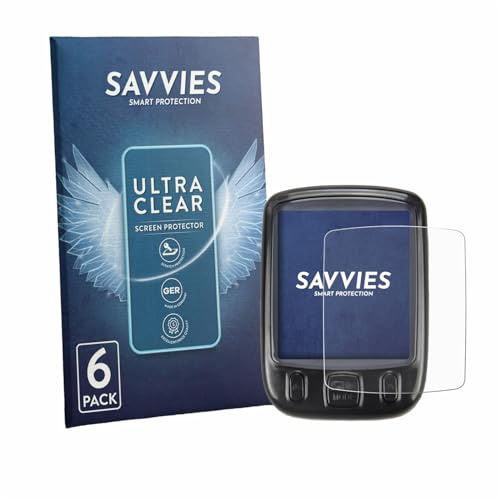 Savvies 6 Stück Schutzfolie für ZMCVOE Bike Computer digital Displayschutz-Folie Ultra-Transparent