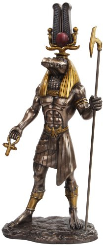 11 Inch Egyptian Sobek Mythological God Bronze Finish Statue Figurine by PTC