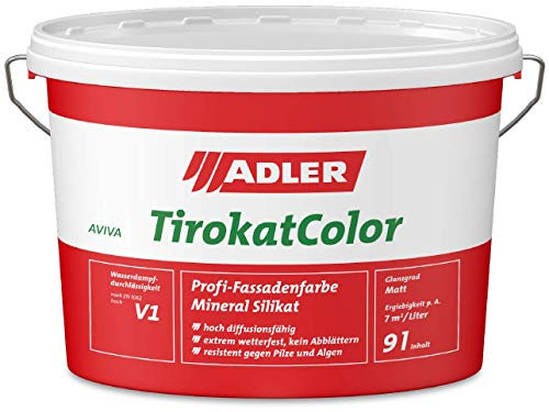 ADLER AVIVA Tirokat-Color - 9 Liter - B28/6 Eiblschrofen - Wetterbeständige, mineralische Fassadenfarbe auf Wasserbasis. Hochwertige Silikatfarbe für außen