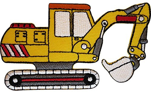 Aufnäher mit Bagger-Motiv, für Jungen, zum Aufnähen oder Aufbügeln auf Kleidung