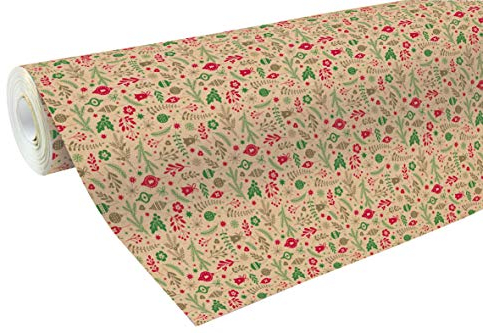 Clairefontaine 211725C - Une bobine papier cadeau Kraft recyclé 50mx70 cm 70g, Décorations de Noël