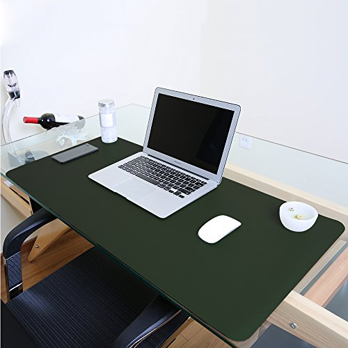 Paramount City Wasserdichte Schreibtischunterlage, Büro-Laptop-Schreibtischunterlage, PU-Leder-Schreibtischunterlage, Schreibtisch-Schreibunterlage mit doppeltem Verwendungszweck(Grün,120 x 60cm)
