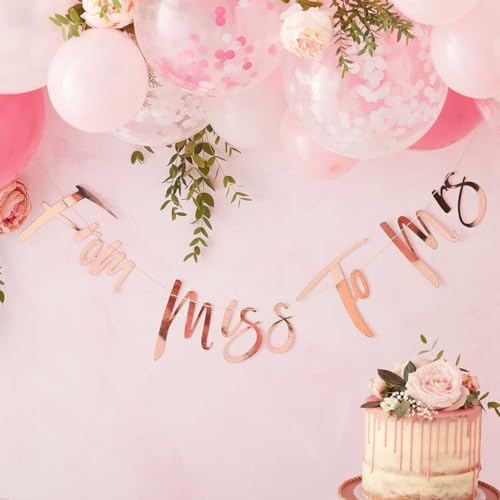 Ginger Ray Floral Hen Party From Miss to Mrs Roségold, Gold