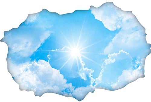 Sticker 3D Effekt | Wandaufkleber Himmel - Tapete Dekoration optische Täuschung Raum und Wohnzimmer | 60 x 90 cm